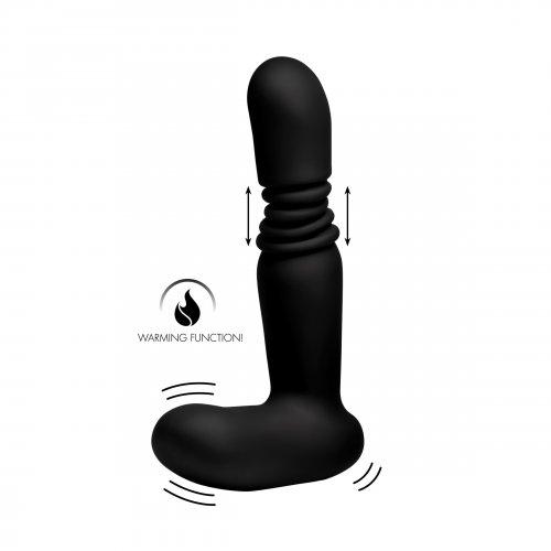 Silicone Thrusting Anal Plug With Remote Control Black - Image 5
