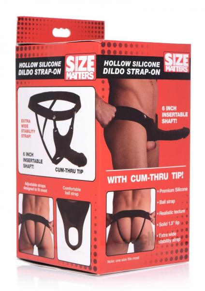 Hollow Silicone Dildo Strap-on - Black - Image 2