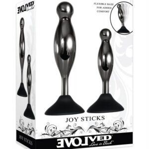 Evolved Joy Sticks 2 Pc Plug Set - Black/chrome