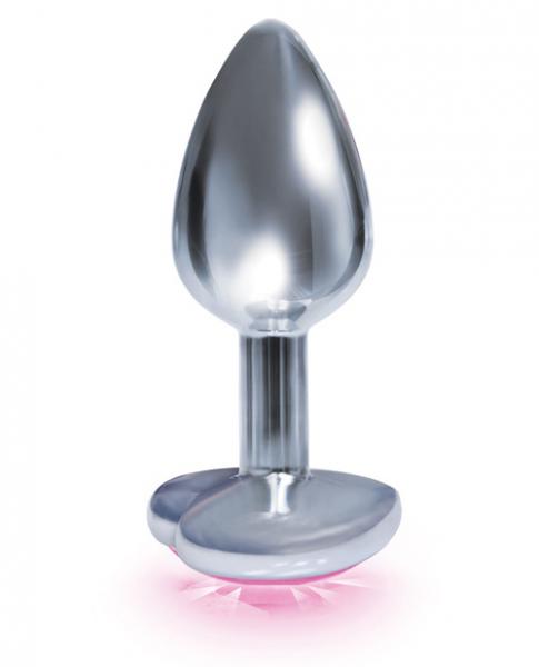The Silver Starter Heart Bejeweled Steel Plug Pink - Image 2
