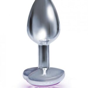 The Silver Starter Bejeweled Heart Stainless Steel Plug Violet