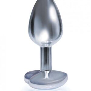 Silver Starter Bejeweled Heart Stainless Steel Plug Diamond