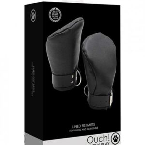 Shots Ouch Puppy Play Lined Fist Mitts - Black