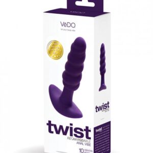 Vedo Twist Rechargeable Anal Plug - Purple