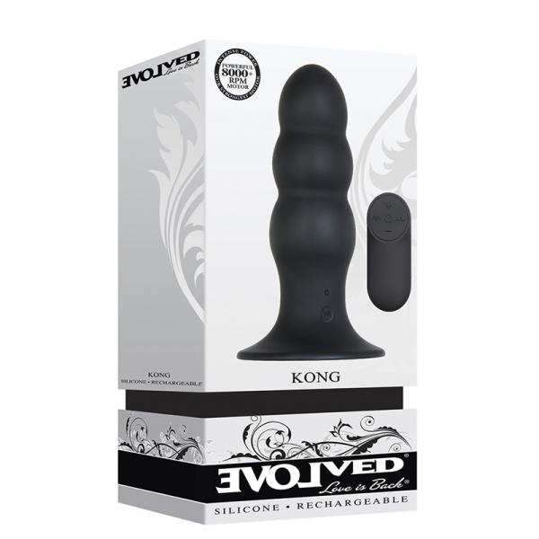 Kong Rechargeable Anal Plug With Remote Control Black - Image 2