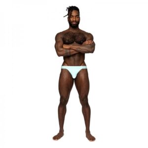 Male Power Easy Breezy Thong Sleeve Aqua S/m