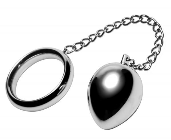 Stainless Steel Cock Ring And Anal Plug Silver - Image 3