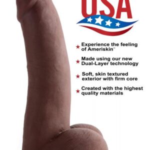 8 Inches Ultra Real Dual Layer Suction Cup Dildo Dark Skin Tone
