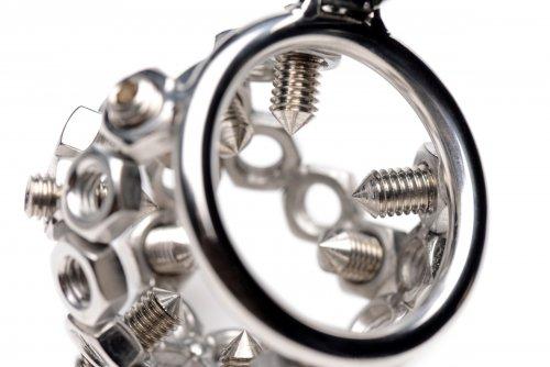 Bolted Chastity Cage With Spikes Stainless Steel - Image 3