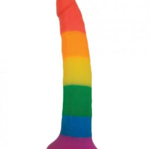 Rainbow Power Drive 7 inches Strap On Dildo With Harness Silicone