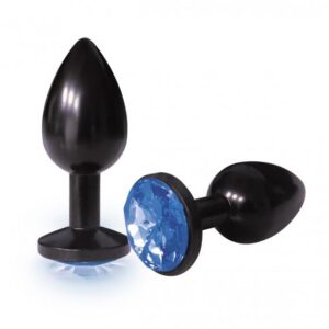 The Silver Starter Anodized Bejeweled Steel Plug Cobalt