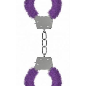 Ouch Pleasure Handcuffs Furry Cuffs Purple