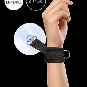 Ouch! Suction Cup Handcuffs Adjustable Black