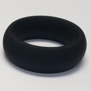 Wide Silicone Donut Ring Black 2 "
