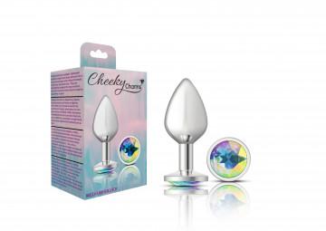 Cheeky Charms Round Clear Iridescent Medium Silver Plug - Image 4
