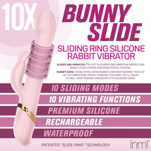Inmi Sliding Ring Silicone Rabbit Pink - Image 2