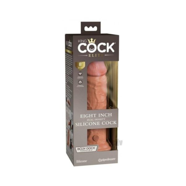 King Cock Elite Silicone Dual-density Cock 8 In. Tan