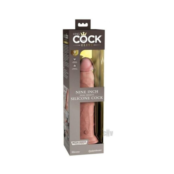 King Cock Elite Silicone Dual-density Cock 9 In. Light - Image 2