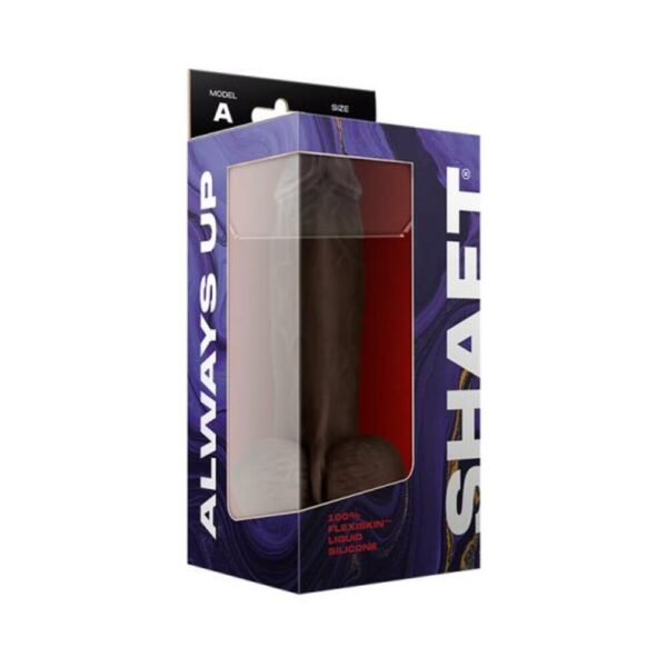 Shaft Model A Liquid Silicone Dong With Balls 8.5 In. Mahogany - Image 3