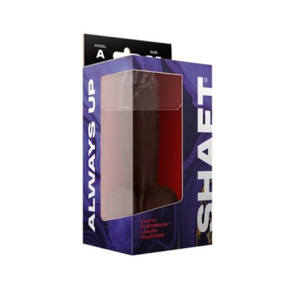 Shaft Model A Liquid Silicone Dong With Balls 7.5 In. Mahogany - Image 3