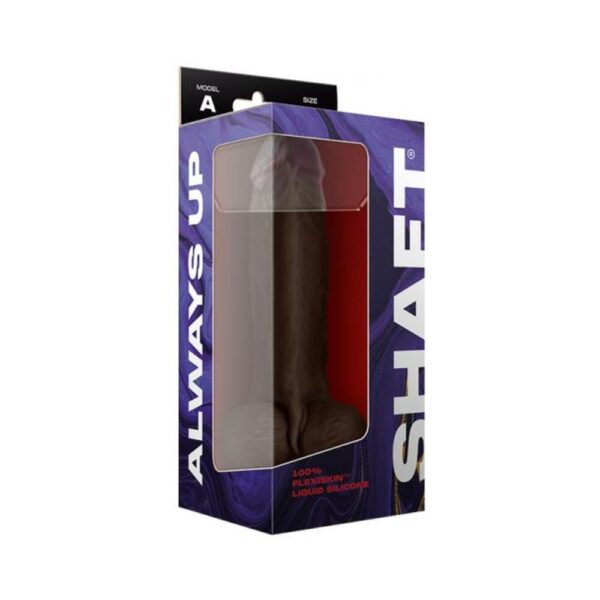 Shaft Model A Liquid Silicone Dong With Balls 9.5 In. Mahogany - Image 3