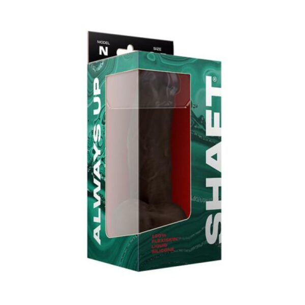 Shaft Model N Liquid Silicone Dong With Balls 8.5 In. Mahogany - Image 3
