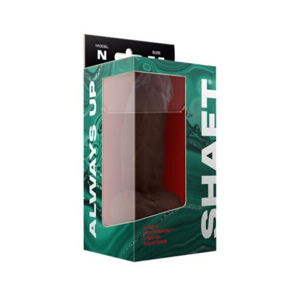 Shaft Model N Liquid Silicone Dong With Balls 7.5 In. Mahogany - Image 3