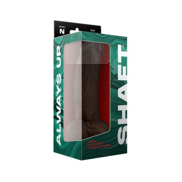 Shaft Model N Liquid Silicone Dong With Balls 9.5 In. Mahogany - Image 3