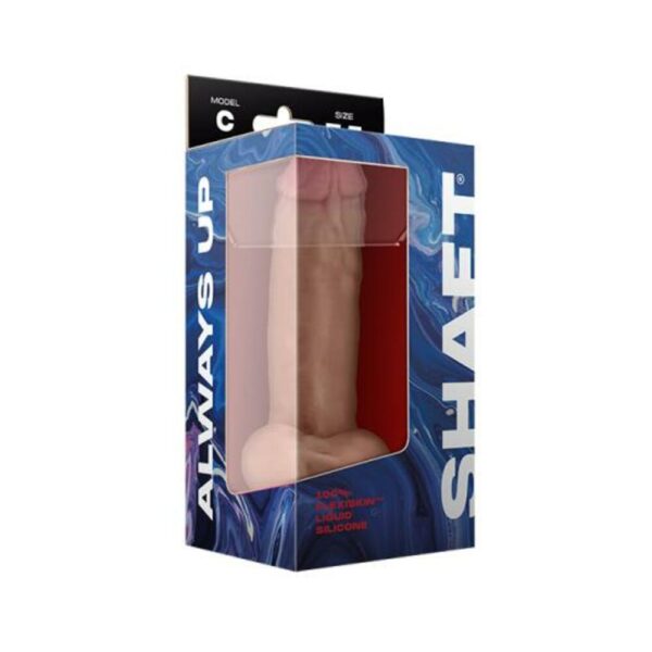 Shaft Model C Liquid Silicone Dong With Balls 7.5 In. Pine - Image 3