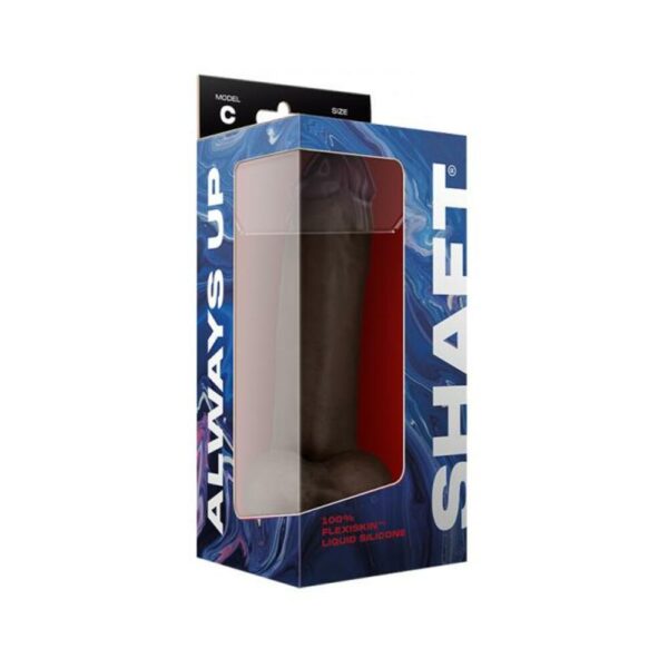 Shaft Model C Liquid Silicone Dong With Balls 9.5 In. Mahogany - Image 3