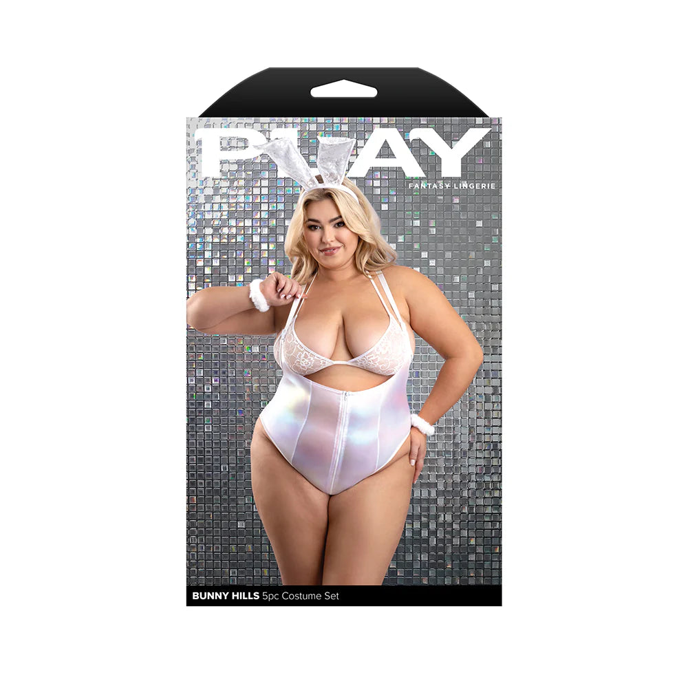 Fantasy Lingerie Bunny Hills 5-Piece Bunny Costume Set White 3XL/4XL - Image 2