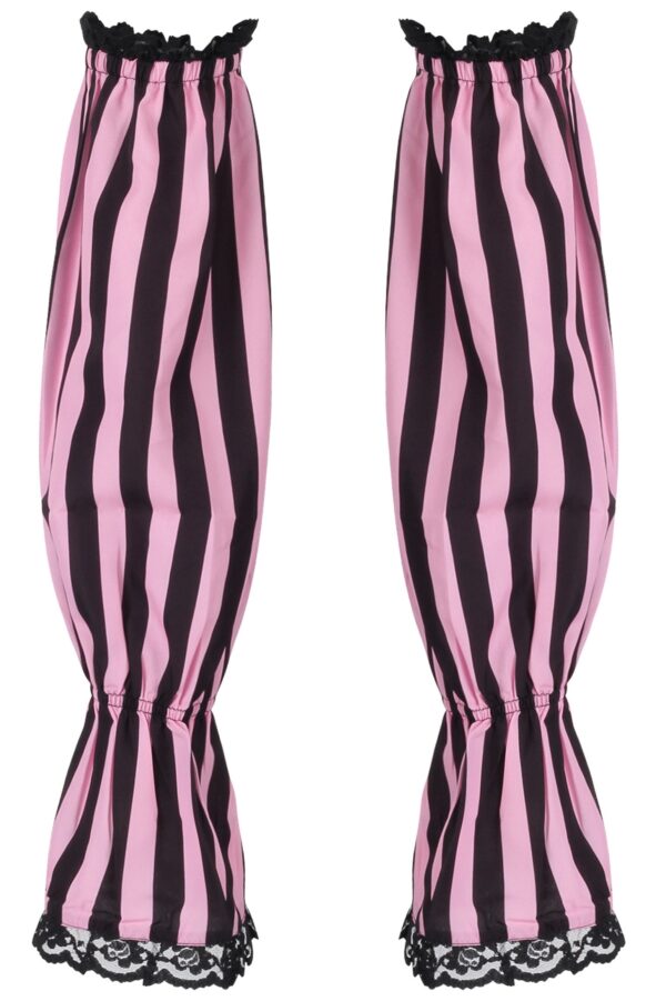 Black/Pink Striped Smocked Sleeves