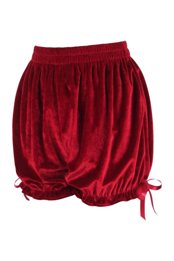 Dark Red Velvet Bloomers - Image 2