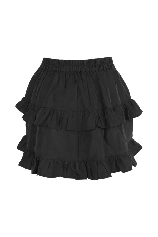 Black Crepe Ruched Bustle Skirt - Image 3