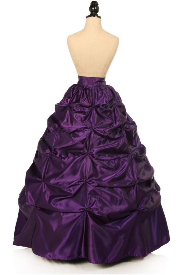 Plum Satin Pick-Up Long Skirt - Image 2