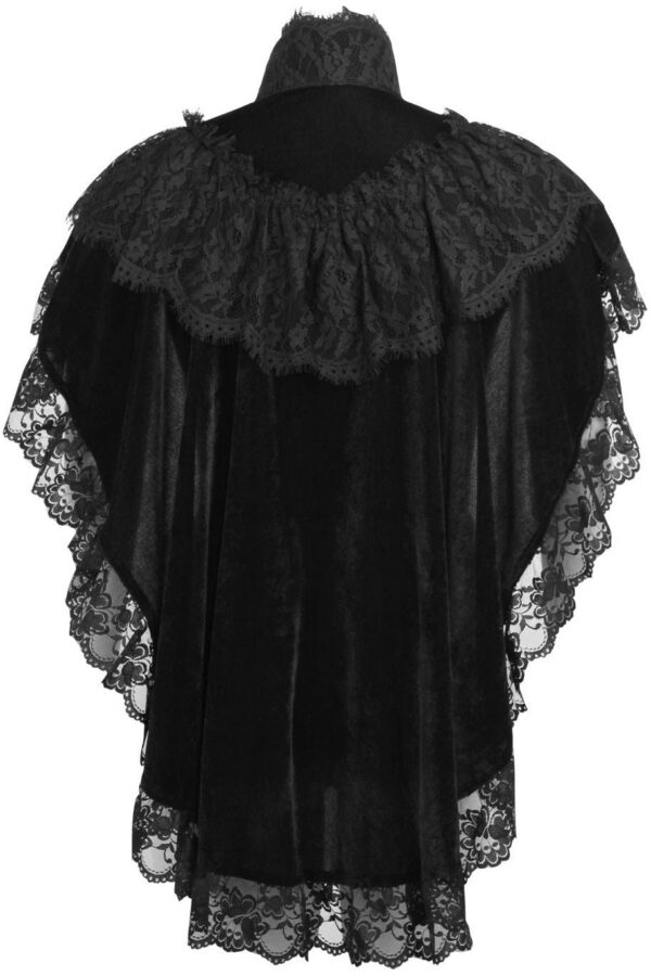 Tapered Black Velvet & Lace Capelet - Image 3