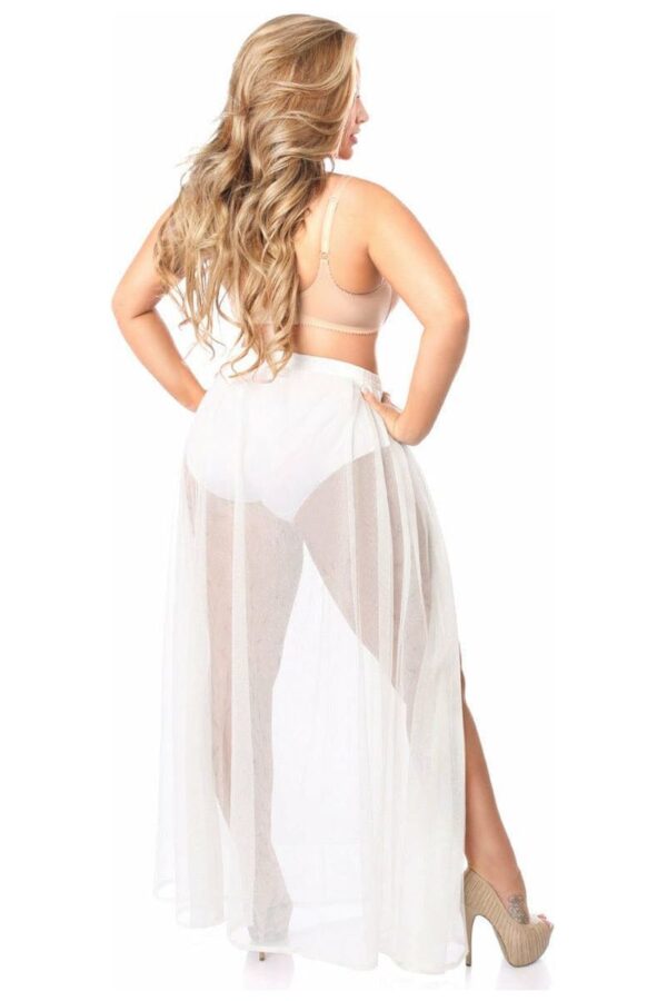 White/Silver Sheer Glitter Skirt - Image 2