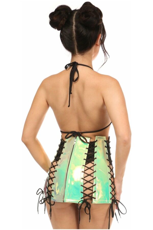 Mint Holo Lace-Up Skirt - Daisy Corsets