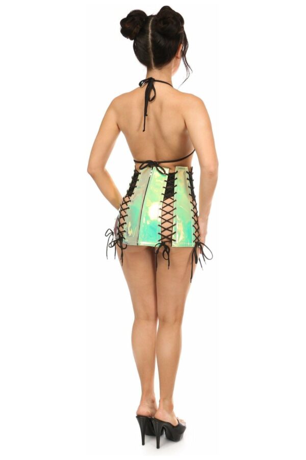 Mint Holo Lace-Up Skirt - Daisy Corsets