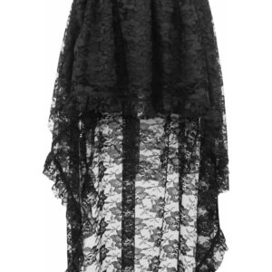 Black Lace Hi Low Skirt - Daisy Corsets