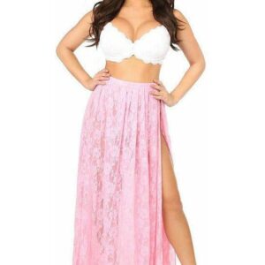 Sheer Lt Pink Lace Skirt - Daisy Corsets