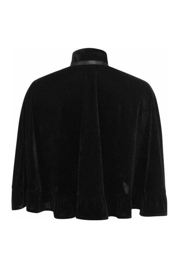 Black Velvet Ruffle Cape - Image 2