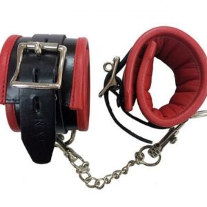Rouge Padded Wrist Cuffs Black Red