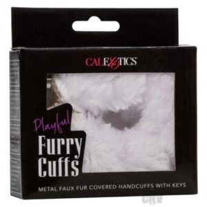 Playful Furry Cuffs White