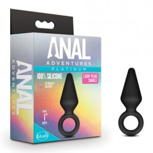 Blush Anal Adventures Platinum Silicone Loop Plug - Small Black