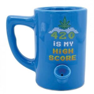Wake & Bake 420 Is My High Score Coffee Mug - 10 Oz Blue