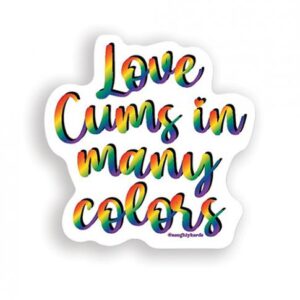 Love Cums Naughty Sticker - Pack Of 3