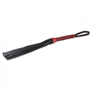 Sultra 16" Lambskin Flogger Classic Weave Grip - Black W/red Woven Handle