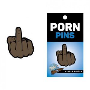Wood Rocket Middle Finger Pin - Brown
