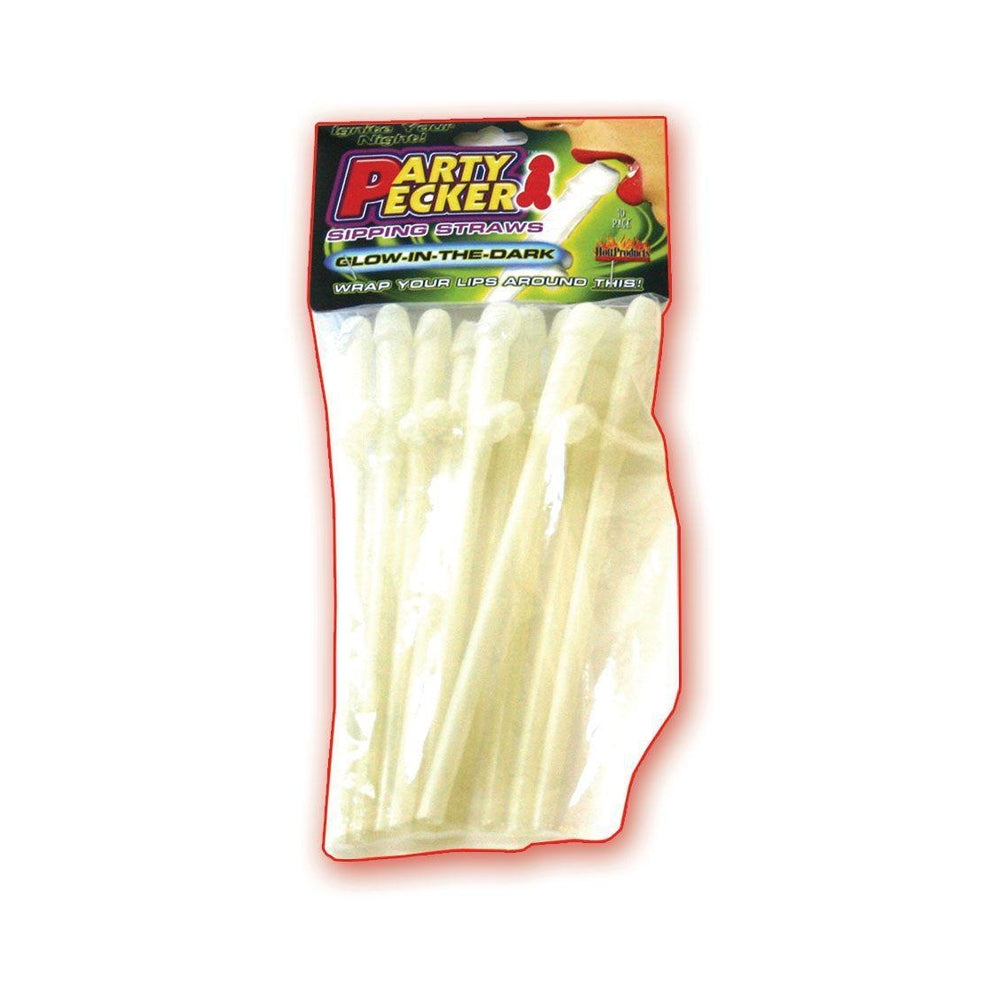 Party Pecker Sipping Straws Glow 10 Pack - Image 2